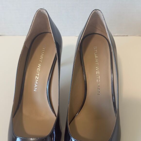 Stuart Weitzman Women’s Power 75 Metallic Gray Pointed Toe Pump Size 7.5 - Picture 5 of 8